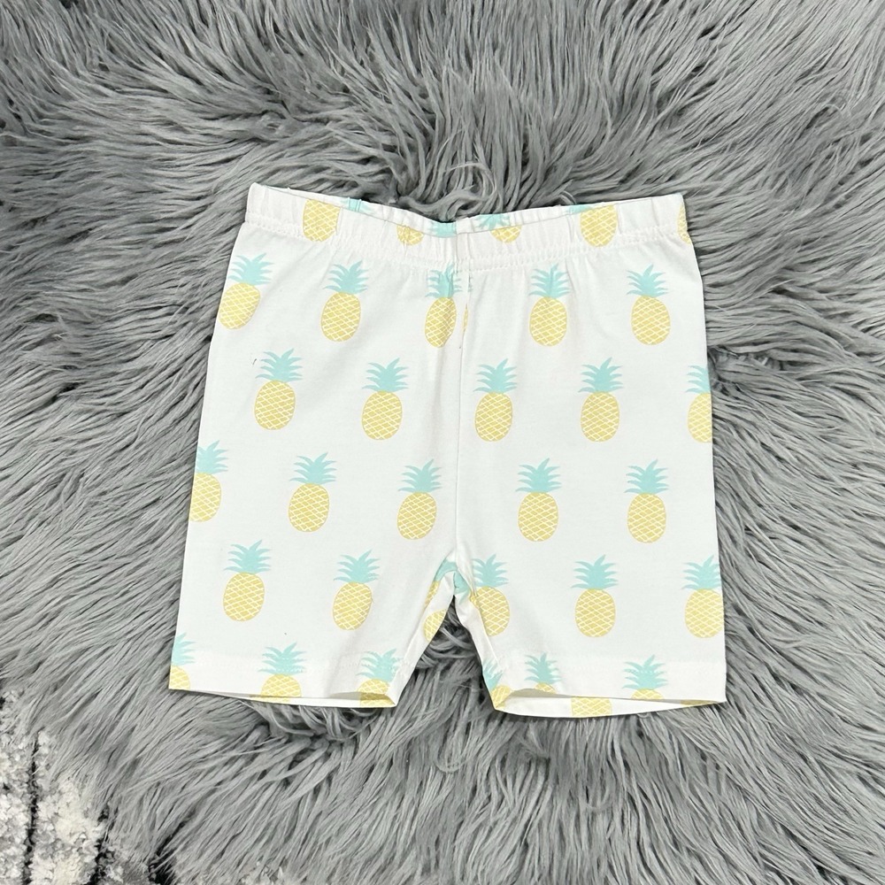 Monica + Andy White Pineapple Bicycle Shorts Size 4T‎ NWT